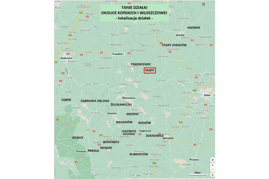 konecki, Słupia (Konecka), Skąpe, Tania dzialka leśna 7100m2 (0,71ha) tylko 21900zł